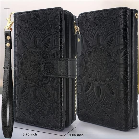 For iPhone 14 Pro Max 6.7in 5G 2022 Durable PU Leather Wallet Case with Strap - Picture 2 of 6